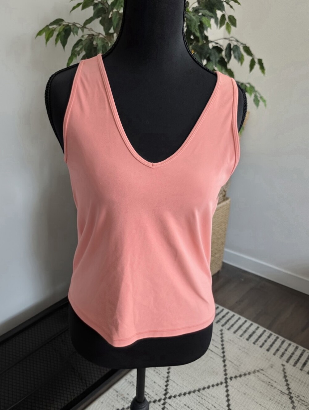 Athleta Coral Pink V-Neck Tank Top